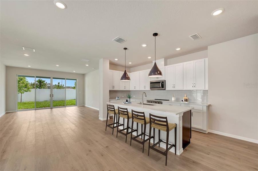 Furnished interior view inside a new home in Chapel Crossings - Garden Series, Wesley Chapel (Image 8). Furnished interior view inside a new home in Chapel Crossings - Garden Series, Wesley Chapel (Image 8).