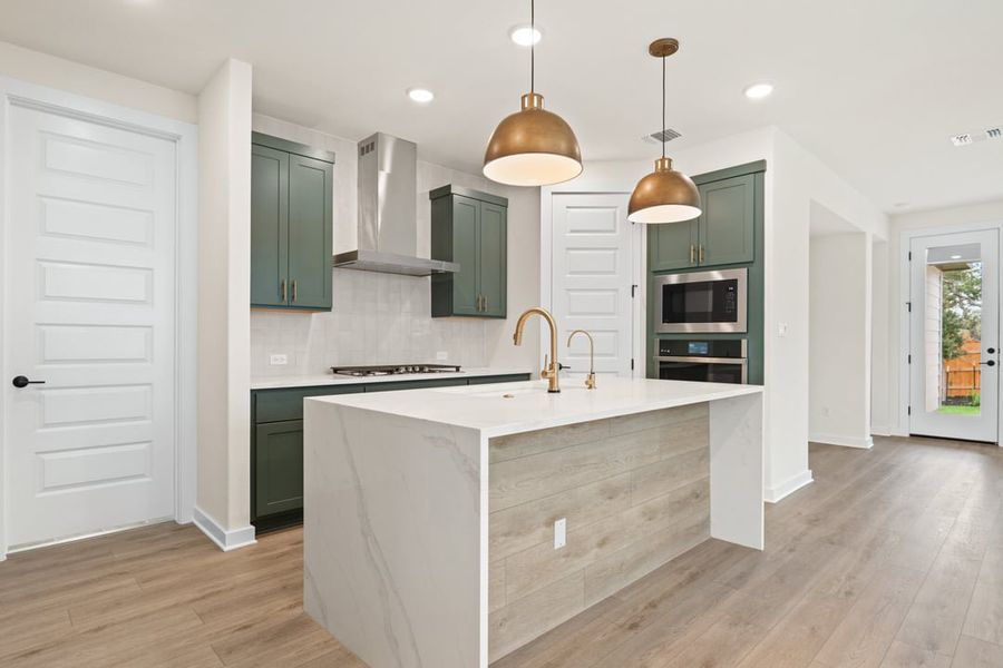 Furnished interior view inside a new home in Terrace Collection at Heritage, Dripping Springs (Image 8).