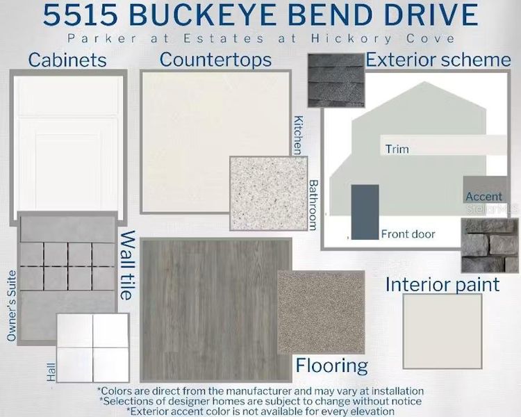 Sample of building materials used in homes in Estates at Hickory Cove - Single-Family Homes, St. Cloud (Image 4). Sample of building materials used in homes in Estates at Hickory Cove - Single-Family Homes, St. Cloud (Image 4).