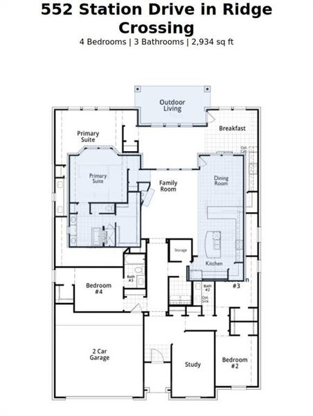 2D floor plan layout of this home in Ridge Crossing, Waxahachie, TX (Image 3). 2D floor plan layout of this home in Ridge Crossing, Waxahachie, TX (Image 3).