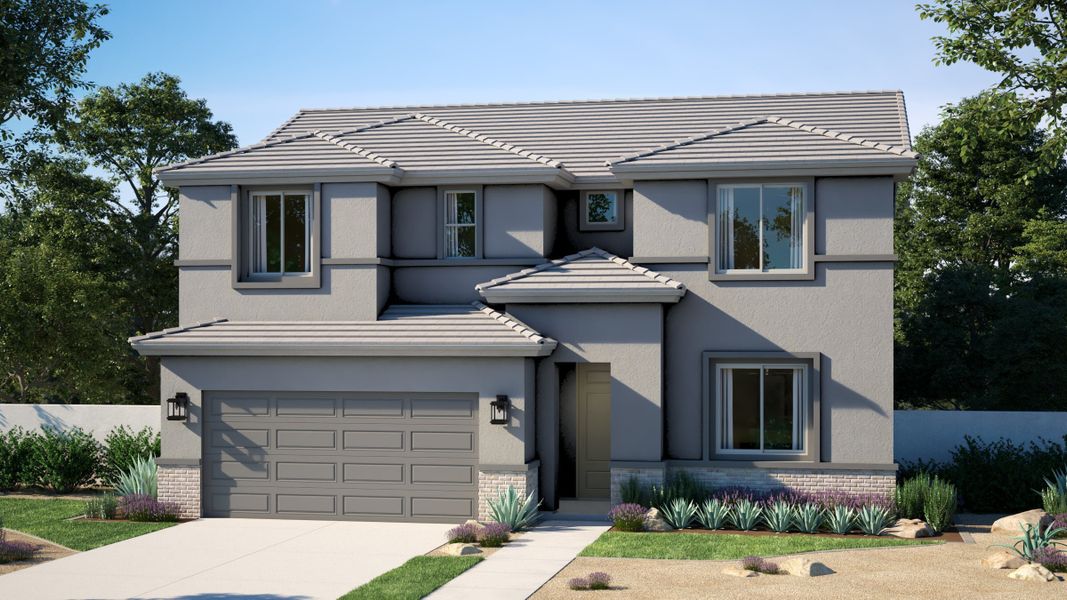 Representative exterior photo of a completed home built from the Prescott by Risewell Homes in Wildera, San Tan Valley, AZ (Image 3). Representative exterior photo of a completed home built from the Prescott by Risewell Homes in Wildera, San Tan Valley, AZ (Image 3).