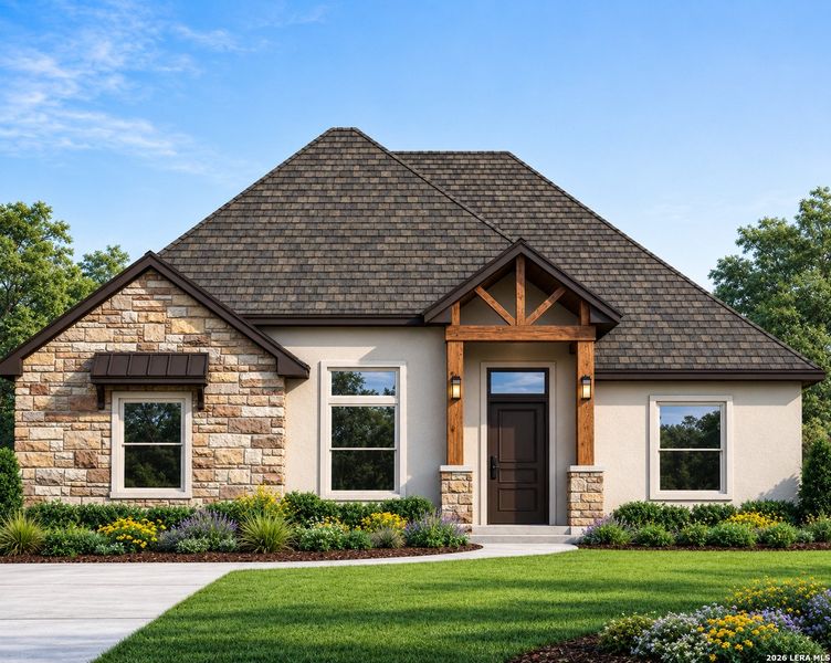 Front exterior of a new home in , Eagle Pass, TX, highlighting curb appeal (Image 1). Front exterior of a new home in , Eagle Pass, TX, highlighting curb appeal (Image 1).