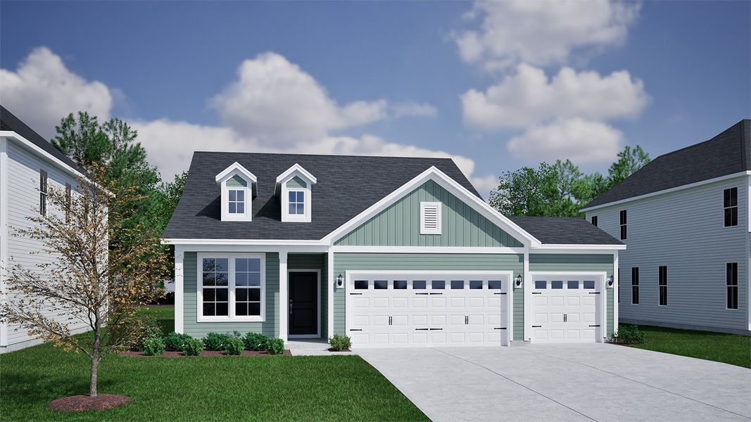 Representative exterior photo of a completed home built from the Adler - Vanguard Collection by Mungo Homes in Ovation at Sweetbrier, Durham, NC (Image 5).