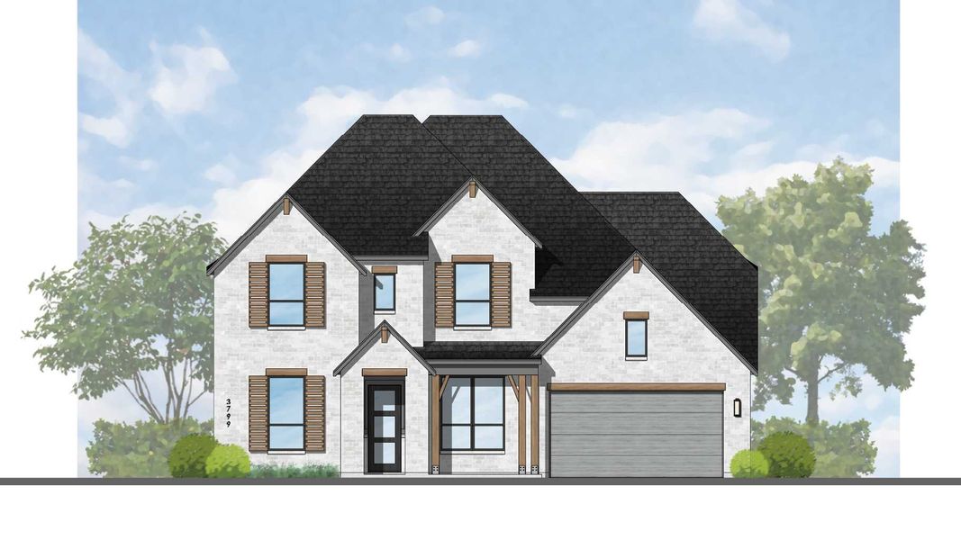 Representative rendering of the exterior for the Royston Plan by Highland Homes (Image 2).