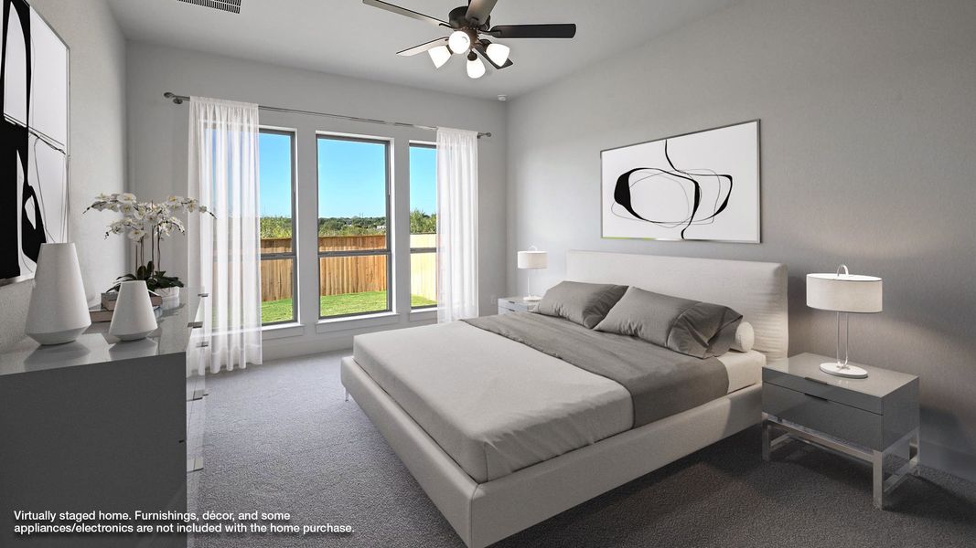 Furnished interior view inside a new home in Crosswinds 50', Kyle (Image 6).