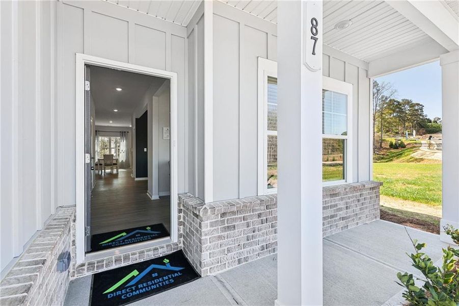 Exterior details and patio area of a home in The Hills at Cedar Creek, Winder (Image 2).