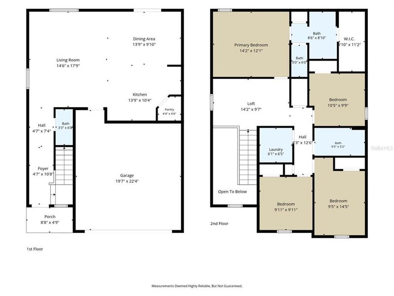 2D floor plan layout of this home in Cascades, Davenport, FL (Image 4).