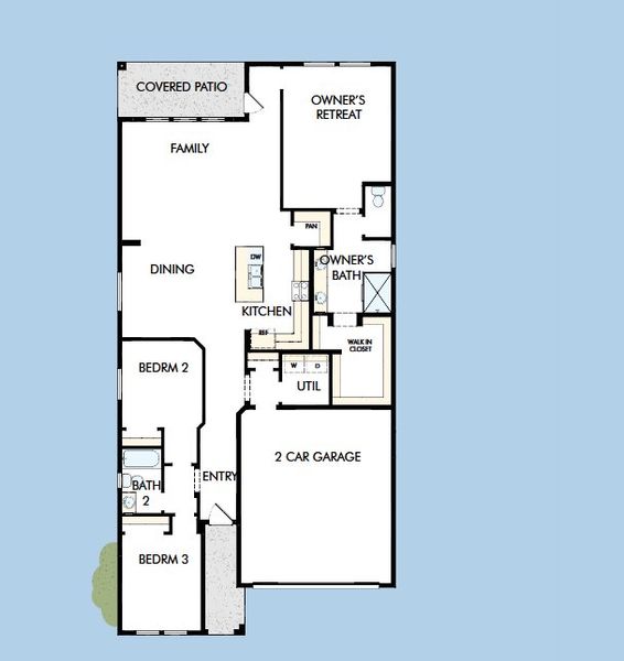 2D floor plan layout for the The Bourdeaux by David Weekley Homes in Artesa at Soleo, San Tan Valley, AZ (Image 3).