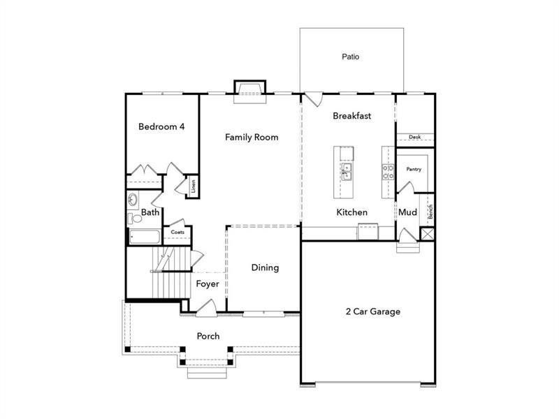 2D floor plan layout of this home in Palm Springs Manor Create Homes, Ellenwood, GA (Image 4). 2D floor plan layout of this home in Palm Springs Manor Create Homes, Ellenwood, GA (Image 4).
