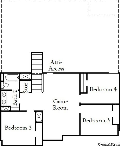 2D floor plan layout of this home in Hickory Ridge, Elmendorf, TX (Image 4).