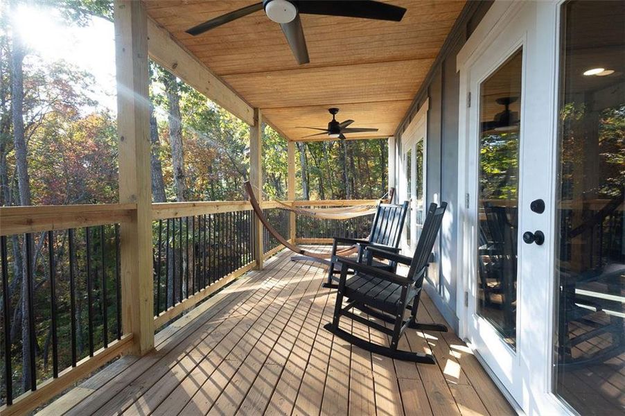 Exterior details and patio area of a home in , Ellijay (Image 18).