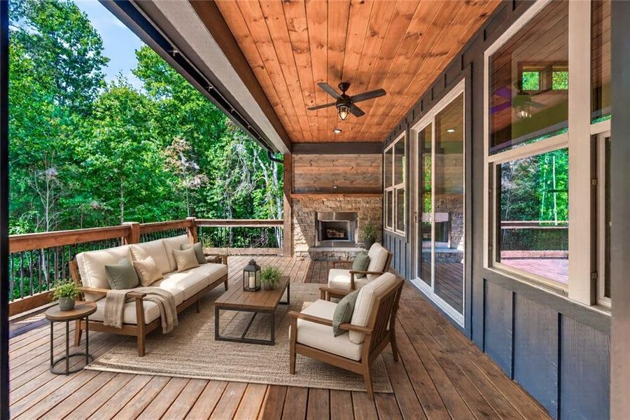 Exterior details and patio area of a home in , Ellijay (Image 4).