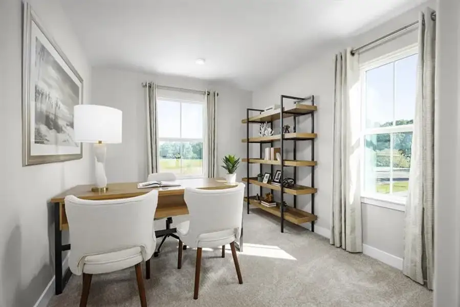 Representative furnished interior of a home built from the Odessa by Ryan Homes in Townes At Abner Creek, Greer (Image 12).