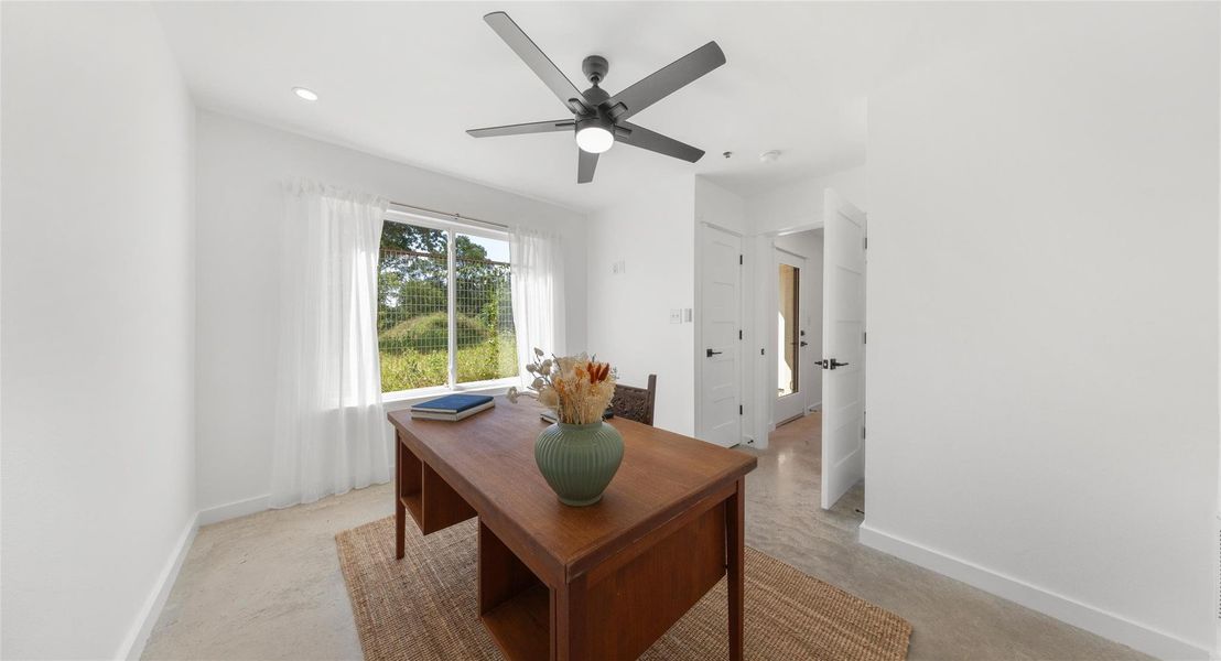 A sunlit dining area ready to host — gather friends around the table as evening light pours through the windows. Model No. 105 Shown.