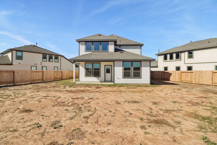 Exterior details and patio area of a home in Bluestem, Brookshire (Image 3).
