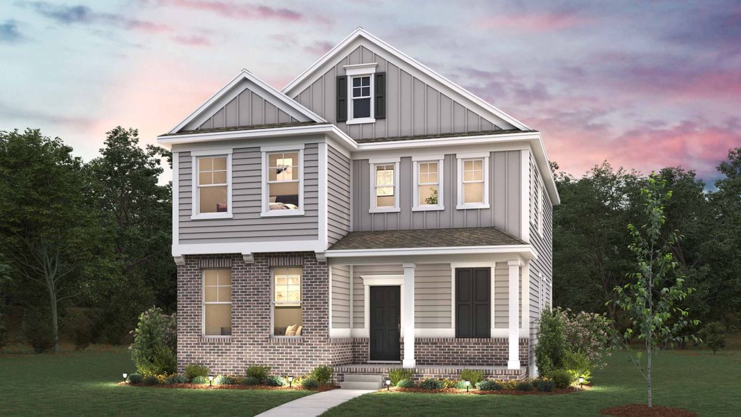 Representative exterior photo of a completed home built from the Alec by D.R. Horton in Shepherd's Farm, Mooresville, NC (Image 5).