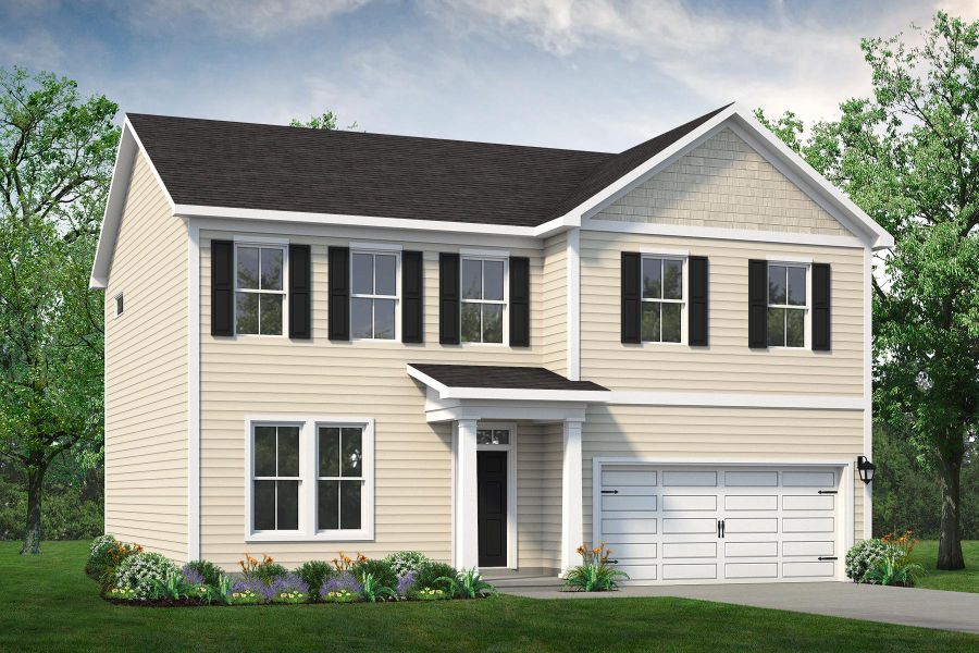 Representative exterior photo of a completed home built from the The Hawthorne by Chesapeake Homes in Neill's Pointe, Angier, NC (Image 2).