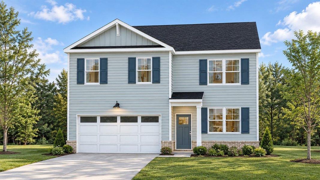 Representative exterior photo of a completed home built from the Belhaven by D.R. Horton in Fairhaven, Statesboro, GA (Image 2). Representative exterior photo of a completed home built from the Belhaven by D.R. Horton in Fairhaven, Statesboro, GA (Image 2).