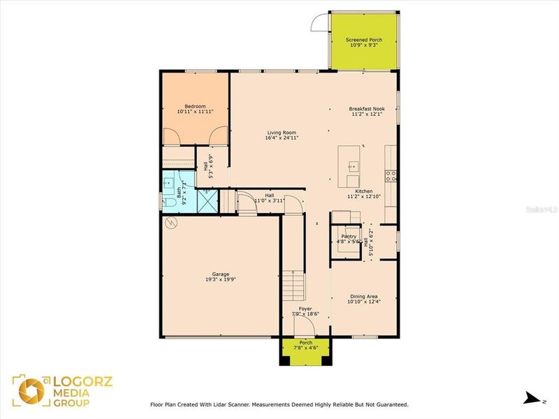 2D floor plan layout of this home in Hilltop Point, Dade City, FL (Image 3).