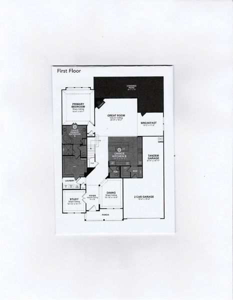 2D floor plan layout of this home in ARTAVIA, Conroe, TX (Image 5).