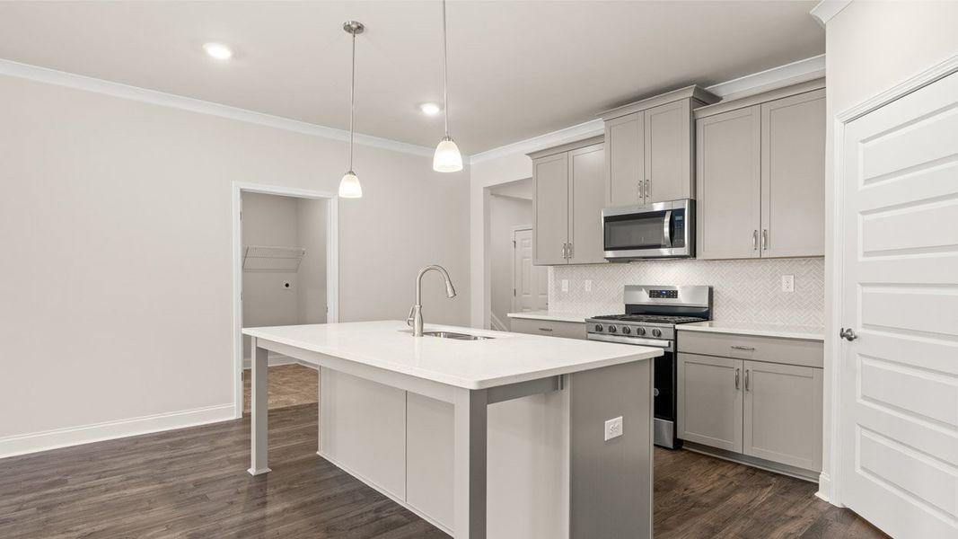 Furnished interior view inside a new home in Oak Ridge Meadows - Active Adult, Locust Grove (Image 7).