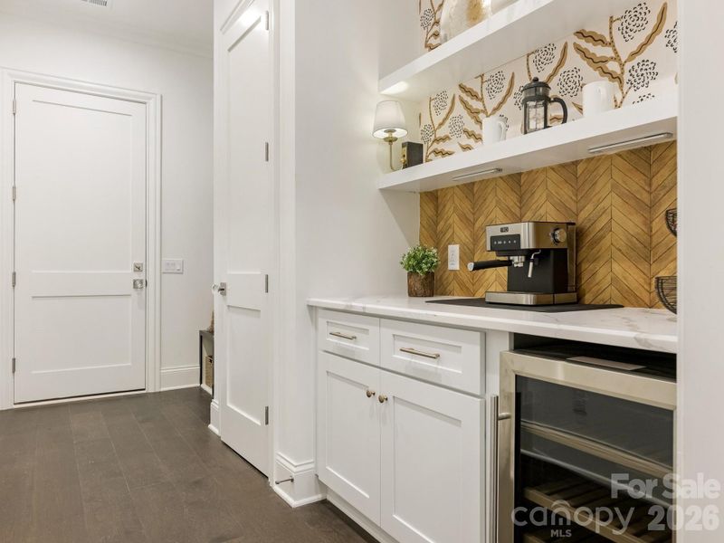 Coffee and Bar AreaWith Beverage Fridge