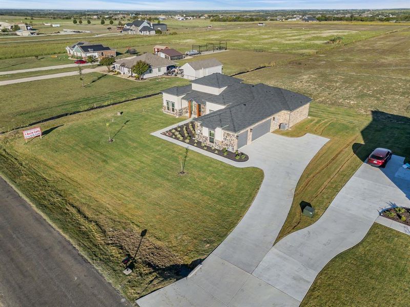 Aerial view featuring a rural view