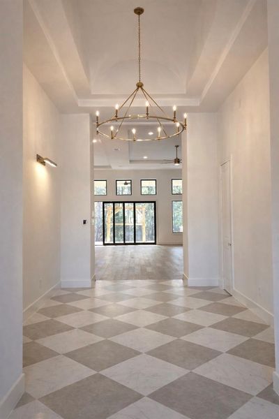 High ceiling entry giving this one story a grand entrance. High ceiling entry giving this one story a grand entrance.