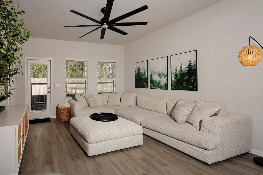 Furnished interior view inside a new home in Lakes at Black Oak, Magnolia (Image 8). Furnished interior view inside a new home in Lakes at Black Oak, Magnolia (Image 8).