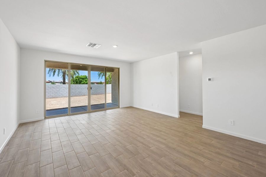Great room with upgraded 4 panel slider Great room with upgraded 4 panel slider