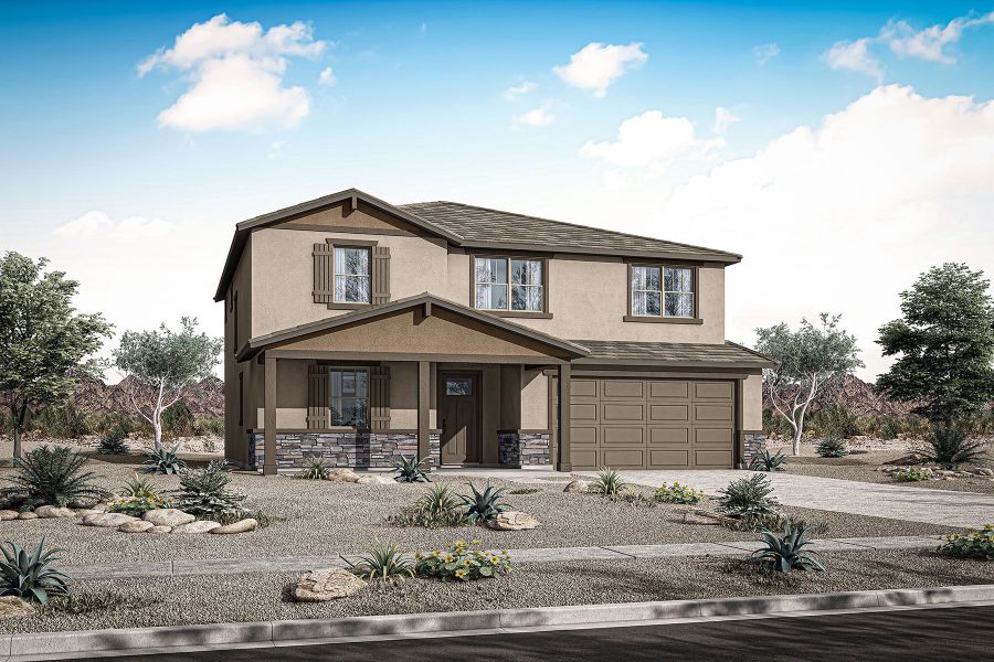 Representative exterior photo of a completed home built from the Pacific by Mattamy Homes in Tierra Vistoso, Surprise, AZ (Image 20).