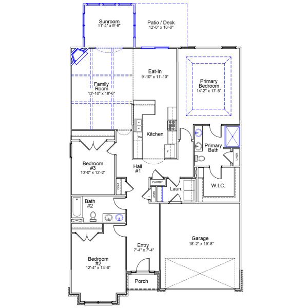 2D floor plan layout of this home in Fieldstone, Lexington, NC (Image 4).