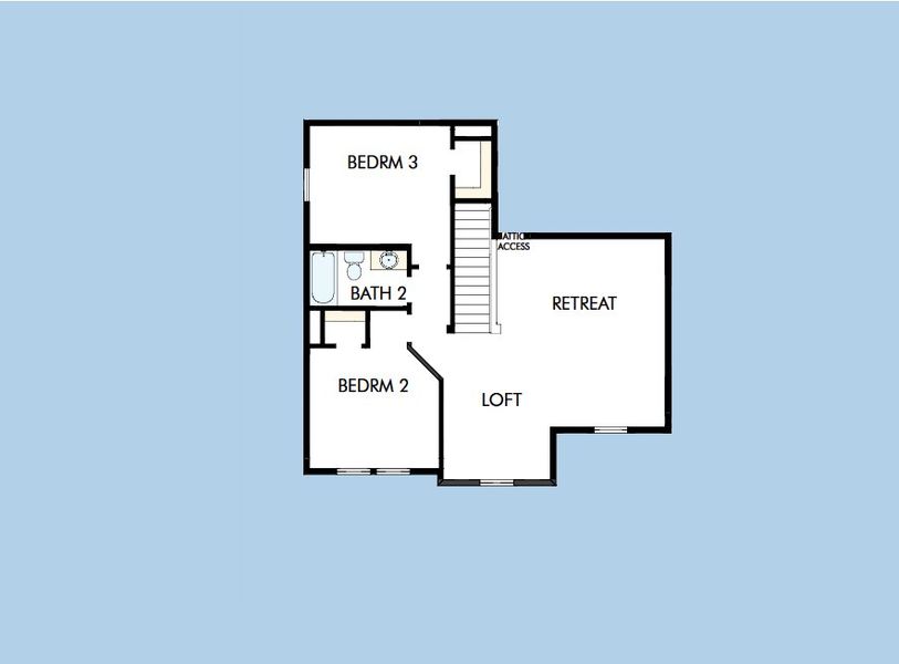 2D floor plan layout for the The Chadwell by David Weekley Homes in Walsh Gardens, Aledo, TX (Image 4).