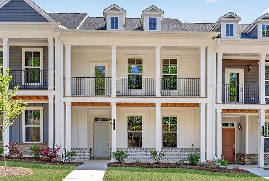 Front exterior of a new home in The Park at Gainesville Township, Gainesville, GA, highlighting curb appeal (Image 1). Front exterior of a new home in The Park at Gainesville Township, Gainesville, GA, highlighting curb appeal (Image 1).