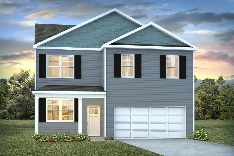 Front exterior of a new home in Pineview North, Summerville, SC, highlighting curb appeal (Image 1).