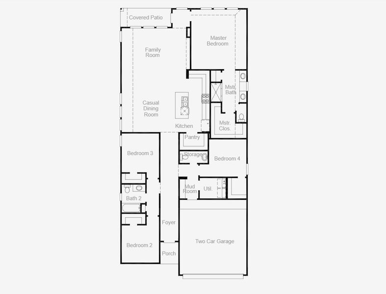 2D floor plan layout for the Troy - Single Family Homes by Coventry Homes in Parmer Ranch, Georgetown, TX (Image 3). 2D floor plan layout for the Troy - Single Family Homes by Coventry Homes in Parmer Ranch, Georgetown, TX (Image 3).