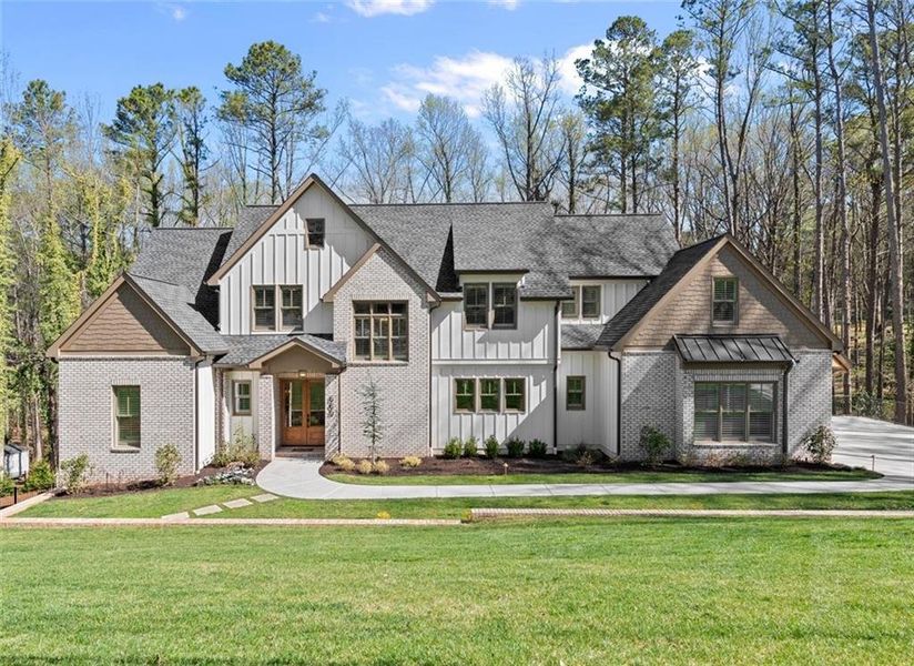Front exterior of a new home in , Marietta, GA, highlighting curb appeal (Image 1). Front exterior of a new home in , Marietta, GA, highlighting curb appeal (Image 1).