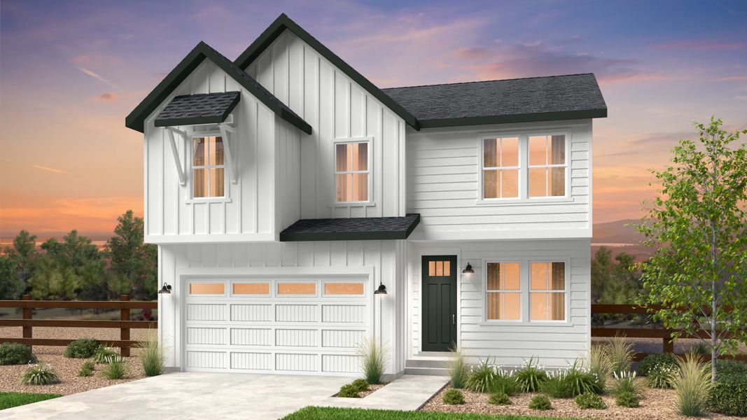 Representative exterior photo of a completed home built from the Granby by Taylor Morrison in The Town Collection at Independence, Elizabeth, CO (Image 19).