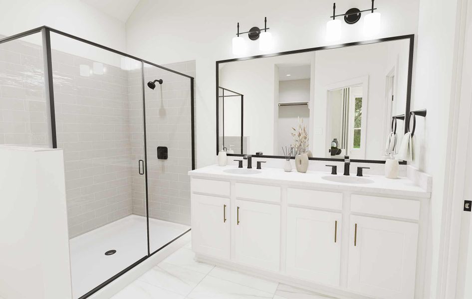 Representative furnished interior of a home built from the The Pine by David Weekley Homes in Legacy, League City (Image 4).