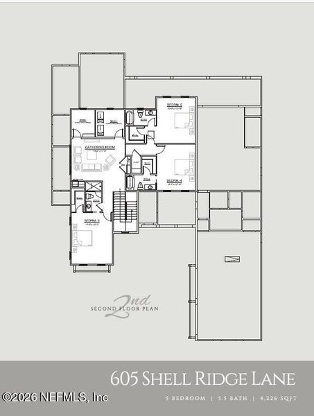 2D floor plan layout of this home in , Ponte Vedra, FL (Image 3).