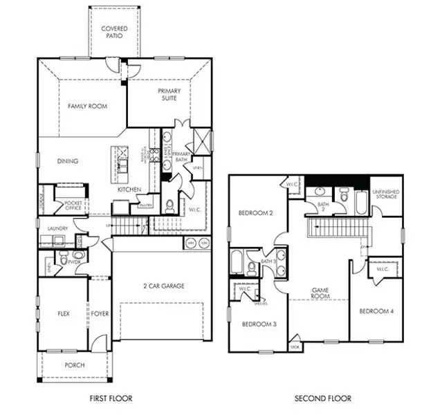 2D floor plan layout of this home in Riviera Pines - Premier Series, Huffman, TX (Image 2). 2D floor plan layout of this home in Riviera Pines - Premier Series, Huffman, TX (Image 2).