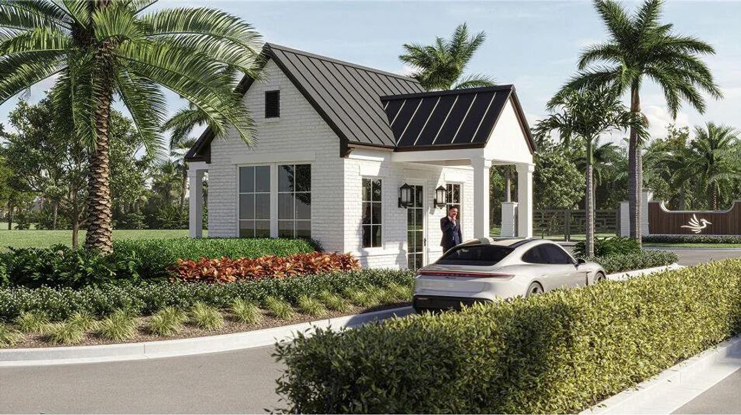 Front exterior of a new home in Glynlea Country Club: The Pinehurst Collection, Port St. Lucie, FL, highlighting curb appeal (Image 2).