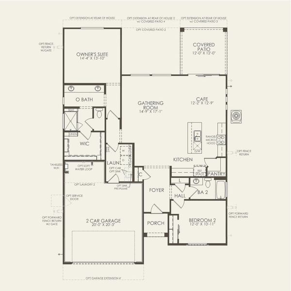 2D floor plan layout for the Hideaway by Del Webb in Sun City Anthem at Merrill Ranch, Florence, AZ (Image 3). 2D floor plan layout for the Hideaway by Del Webb in Sun City Anthem at Merrill Ranch, Florence, AZ (Image 3).