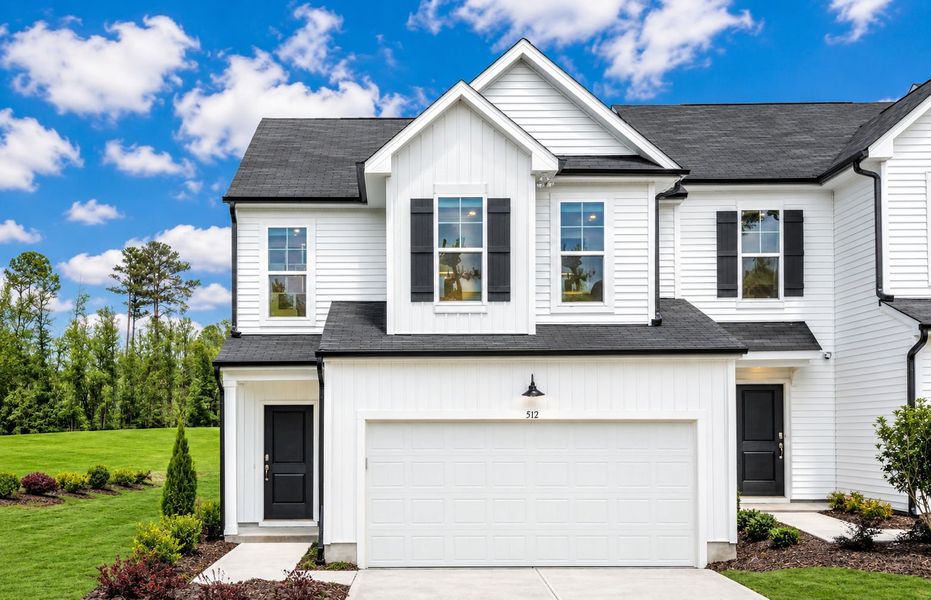 Representative exterior photo of a completed home built from the Hayden by Pulte Homes in Broadmoor, Wake Forest, NC (Image 19).