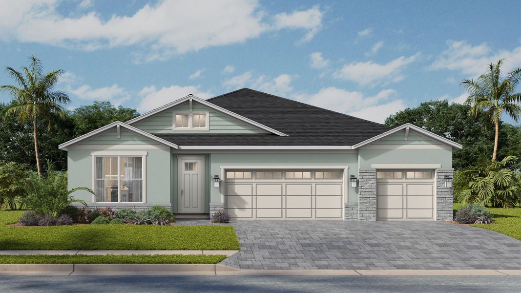 Representative exterior photo of a completed home built from the Marigold by DRB Homes in Ardisia Park, New Smyrna Beach, FL (Image 22).