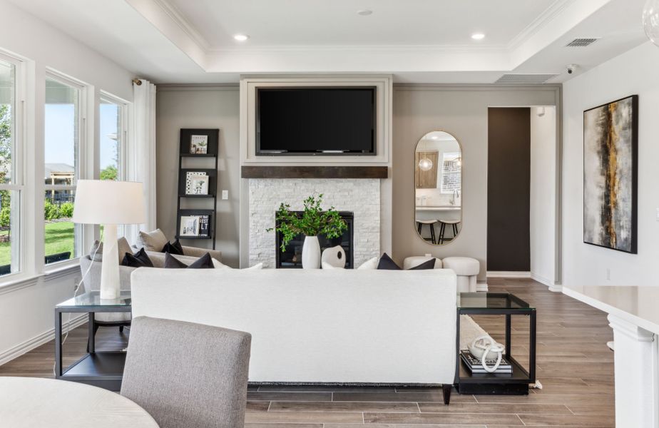 Representative furnished interior of a home built from the Prosperity by Del Webb in Del Webb Austin at Lost Pines, Bastrop (Image 16). Representative furnished interior of a home built from the Prosperity by Del Webb in Del Webb Austin at Lost Pines, Bastrop (Image 16).