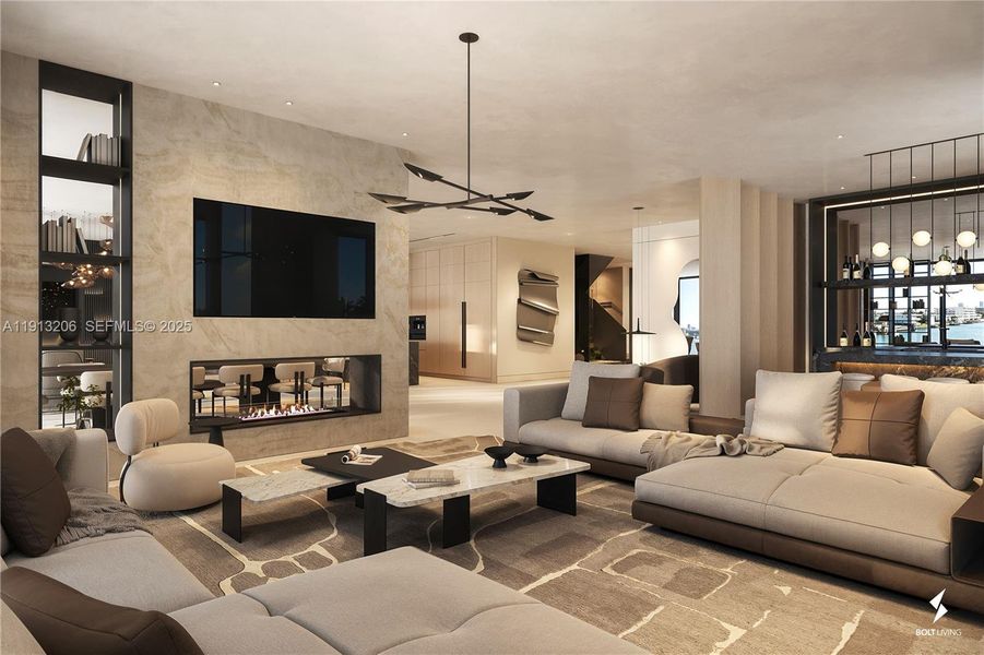 Furnished interior view inside a new home in , Surfside (Image 6).