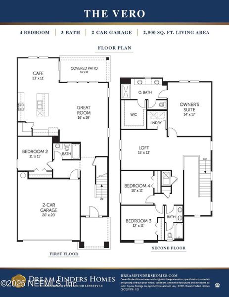 2D floor plan layout of this home in Cordova Palms, St. Augustine, FL (Image 3).