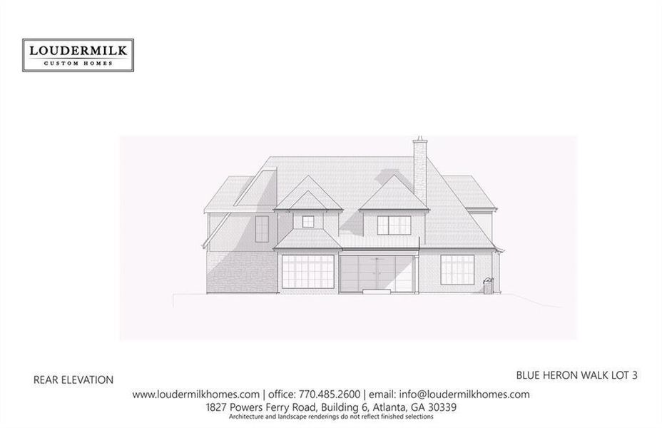 Exterior rendering of this home design in Blue Heron Walk, Atlanta, GA (Image 3).