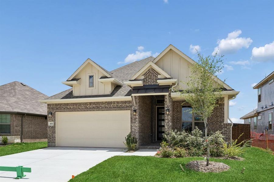 Front exterior of a new home in Summer Crest, Fort Worth, TX, highlighting curb appeal (Image 2). Front exterior of a new home in Summer Crest, Fort Worth, TX, highlighting curb appeal (Image 2).